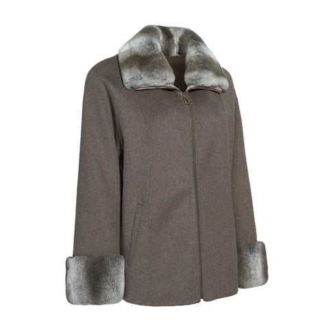 Manteau court blanc en cachemire