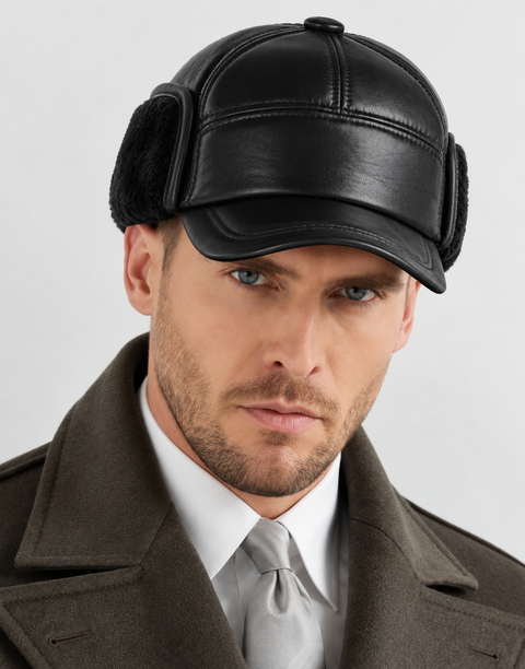 Chapeau pour homme en cuir de vachette