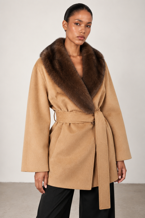 Cashmere and Mink Fur Coat