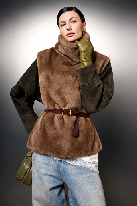 Mink Fur Opened Vest