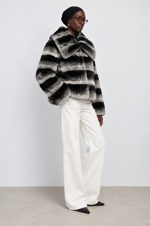 Cappotto in pelliccia di coniglio Rex