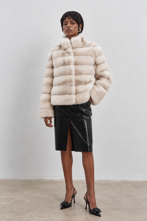 Cappotto in pelliccia di coniglio Rex