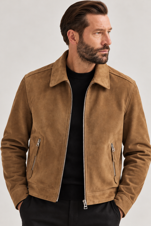 Veste pour homme en peau d’agneau véritable