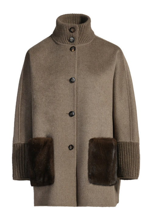 Wool & Mink Pocket Coat