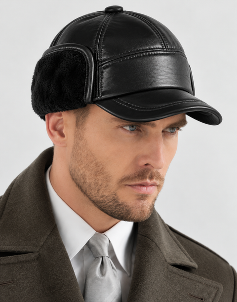Chapeau pour homme en cuir de vachette