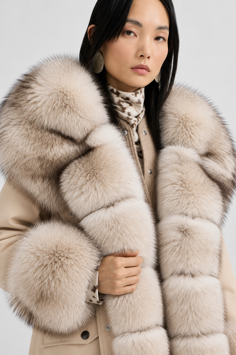 Parka doublée en fourrure de renard