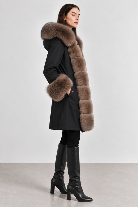 Parka mit Futter aus Fuchspelz