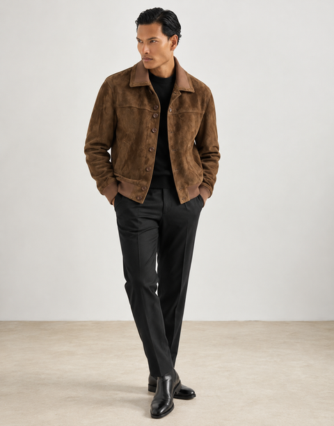 Veste pour homme en peau d’agneau véritable