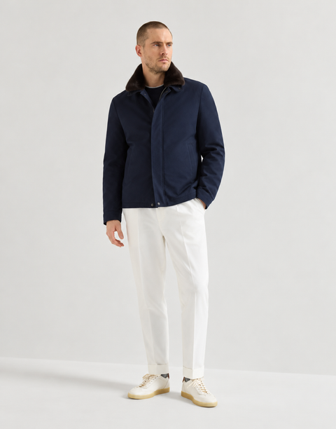 Veste pour homme doublée de fourrure de vison