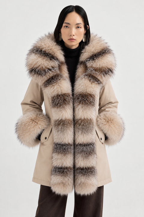 Parka forrada de piel de zorro