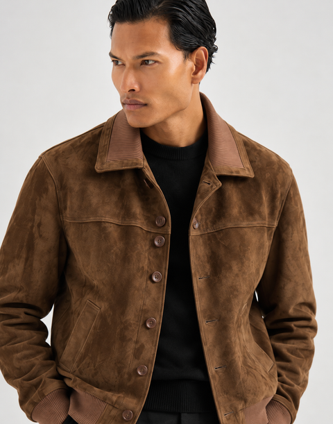 Veste pour homme en peau d’agneau véritable