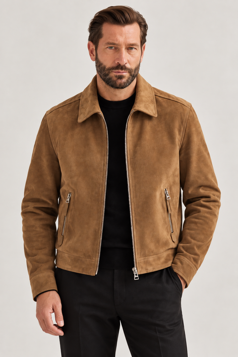 Veste pour homme en peau d’agneau véritable
