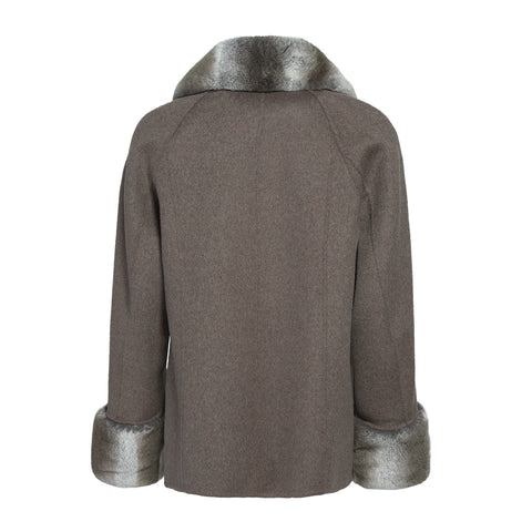 Manteau court blanc en cachemire