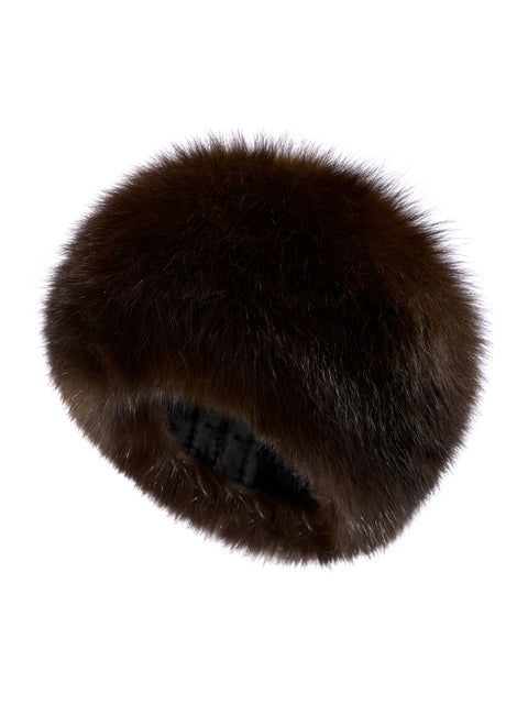 Dark Brown Fox Fur Hat