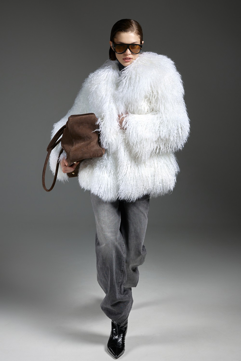 Cappotto in vero montone mongolo