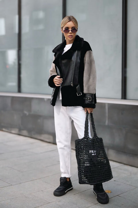 Lambskin Jacket with Mink Fur