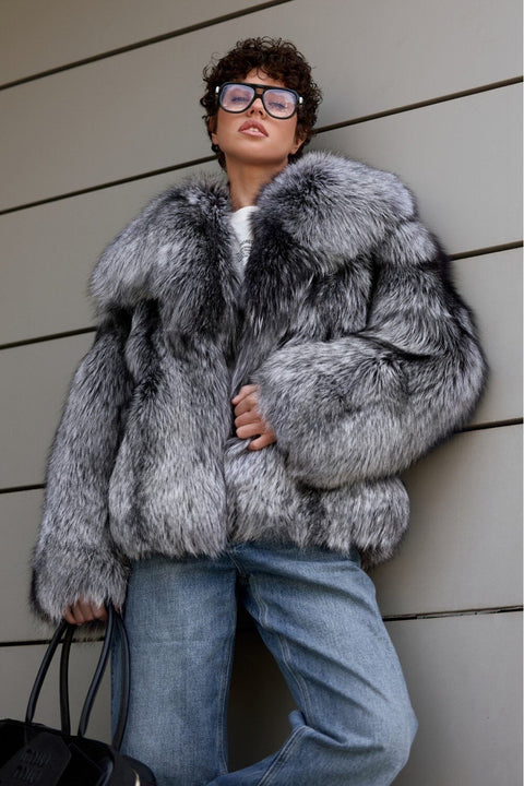 Silver Fox Fur Coat