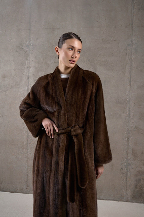 Long Dark Brown Mink Coat