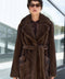 Cappotto corto in visone con cintura