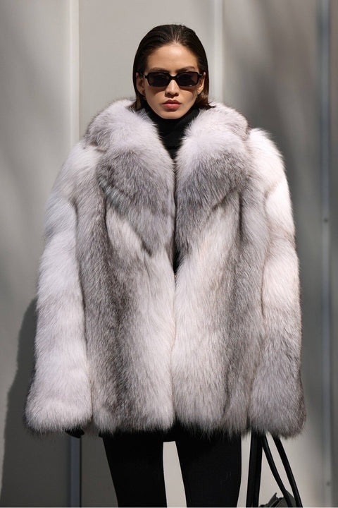 Artic Crossed Fox Fur Coat