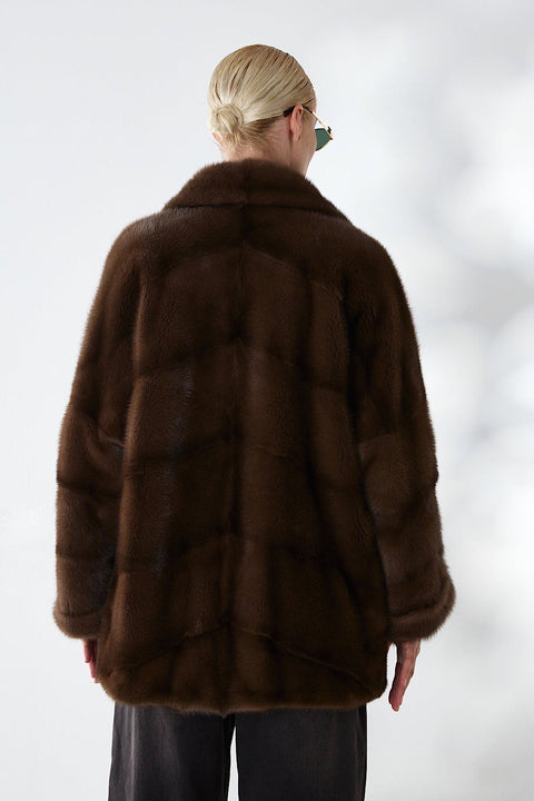 Short Brown Mink Fur Coat