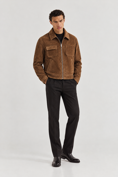 Chaqueta de piel de cordero auténtica