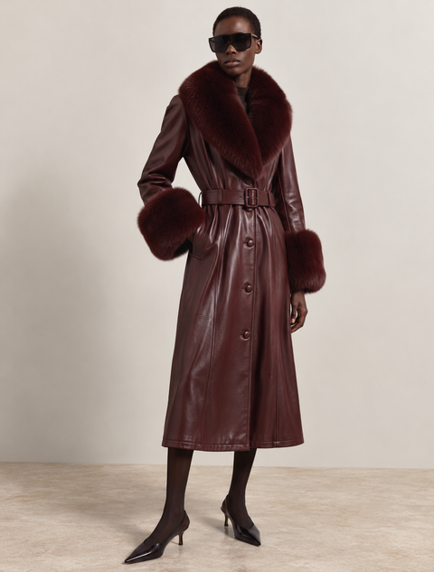 Leather Coat Burgundy