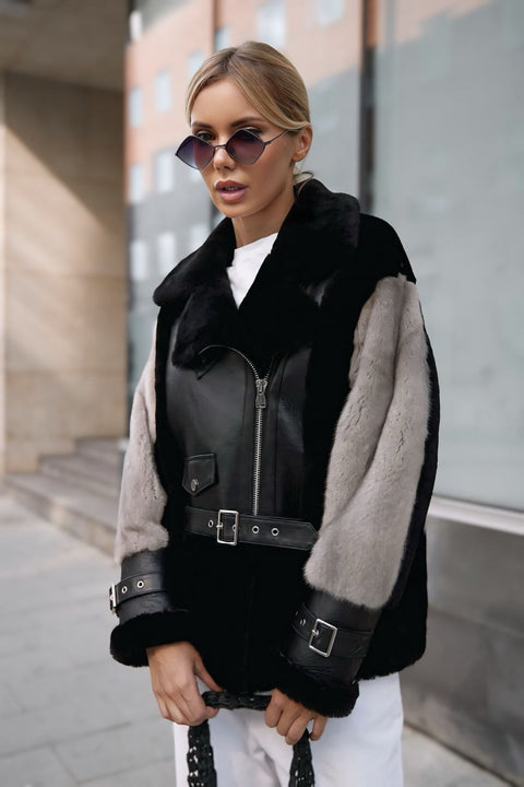 Lambskin Jacket with Mink Fur