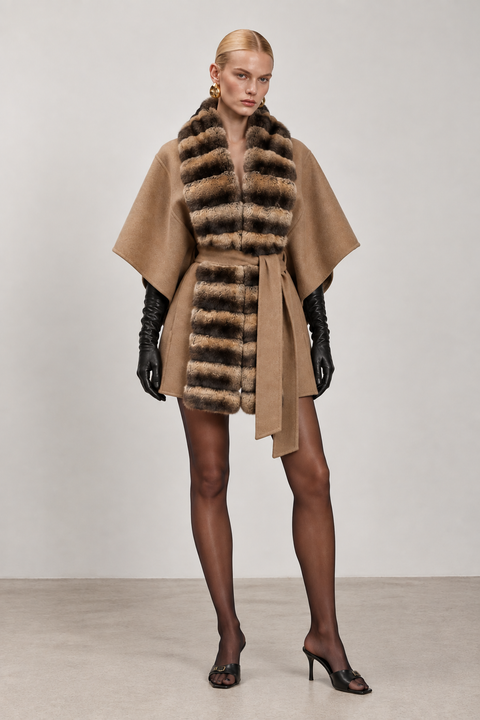 Cashmere Cape with Fur