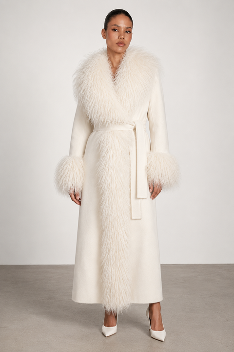 Cashmere Coat with Mongolian