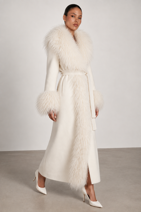 Cashmere Coat with Mongolian