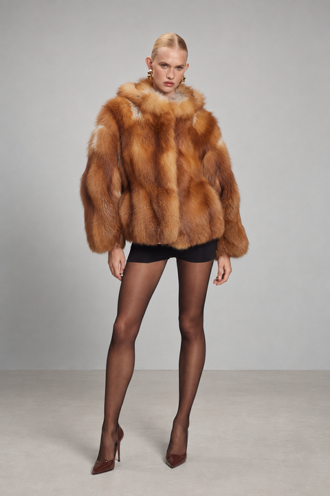 Cappotto in pelliccia di volpe rossa