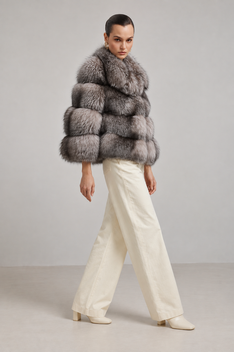 Cropped Fox Fur Coat