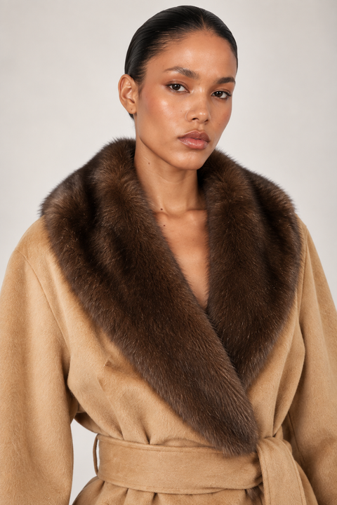 Cashmere and Mink Fur Coat