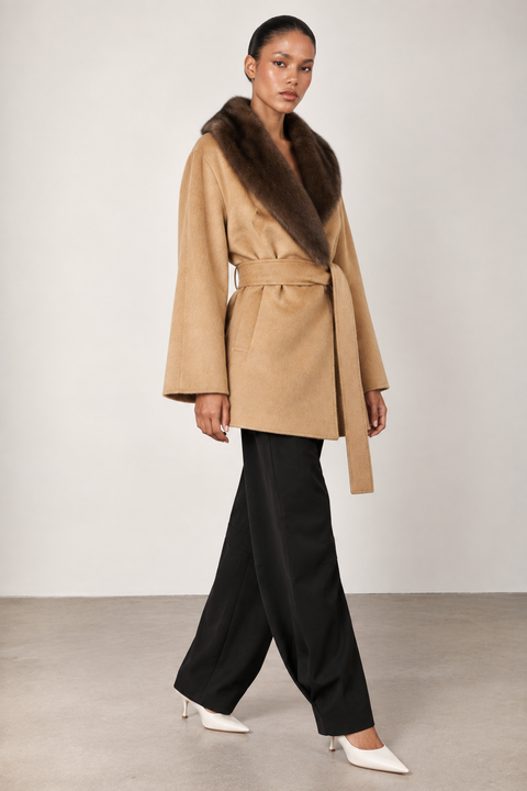 Cashmere and Mink Fur Coat