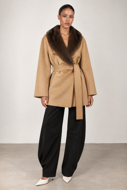 Cashmere and Mink Fur Coat