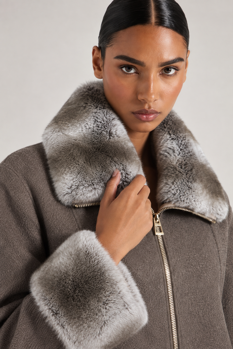 Manteau court blanc en cachemire