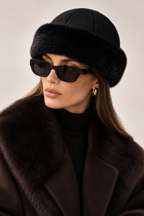 Suede and Mink Hat