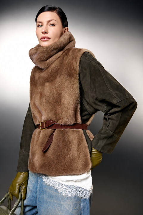Mink Fur Opened Vest