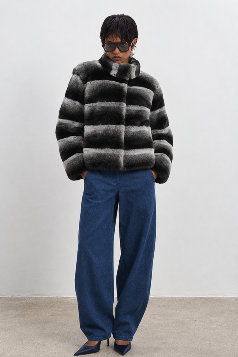 Cappotto in pelliccia di coniglio Rex