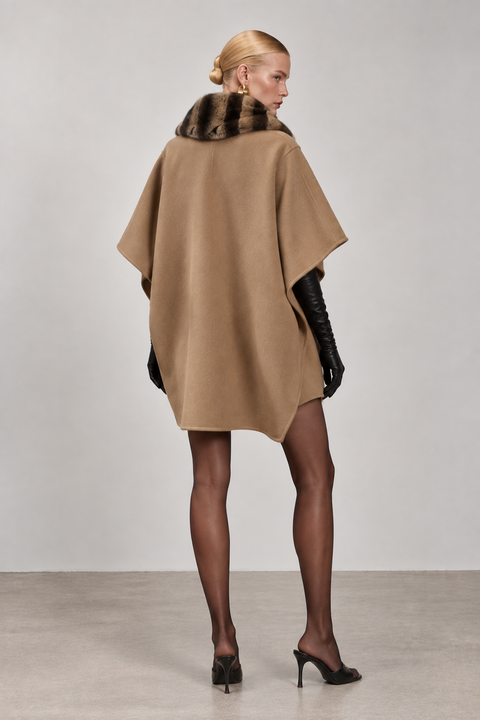 Cashmere Cape with Fur
