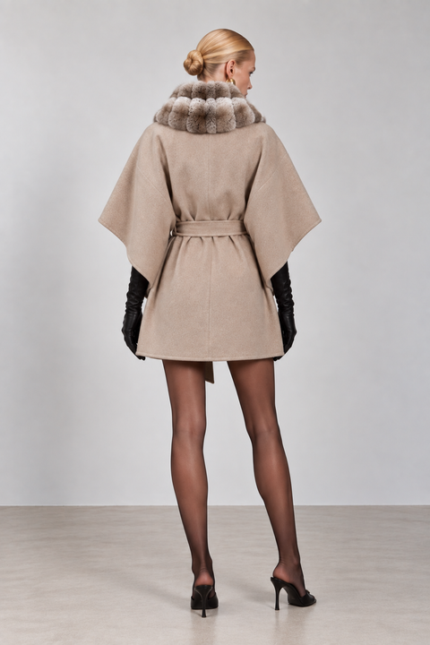 Cashmere Cape with Fur