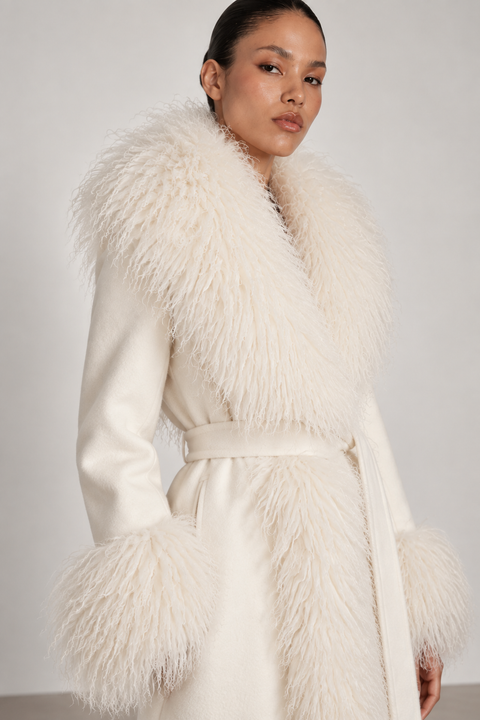 Cashmere Coat with Mongolian