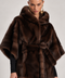 Cappotto corto di visone marrone