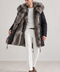 Men Lined Silver Fox Fur Parka