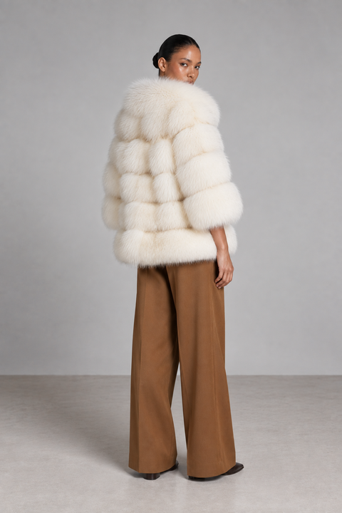 Pelliccia di volpe beige