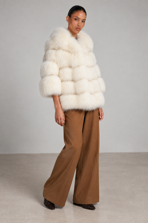 Pelliccia di volpe beige