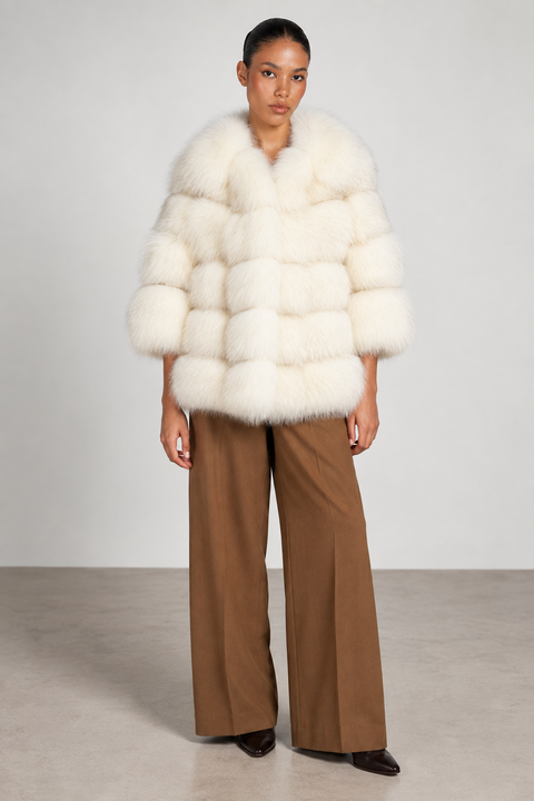 Pelliccia di volpe beige