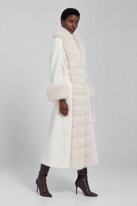 Cashmere Coat with Fur