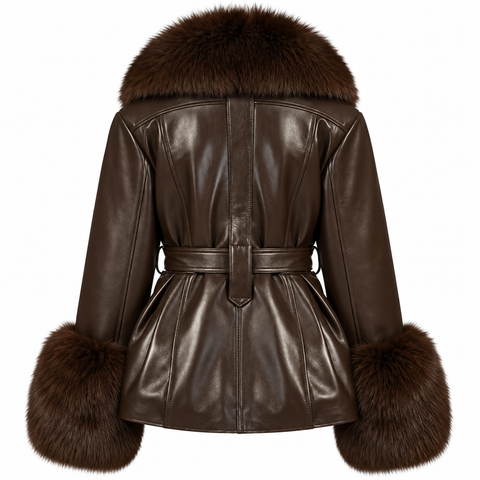 Giacca in pelle nera Allegra